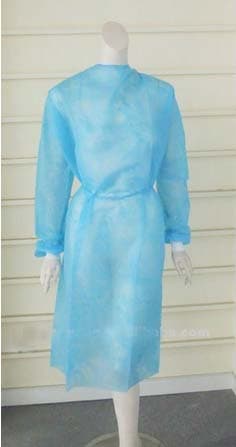 Disposable PP isolation gown- hospital non-woven isolation gown with knitted cuffs-Lowest factory price